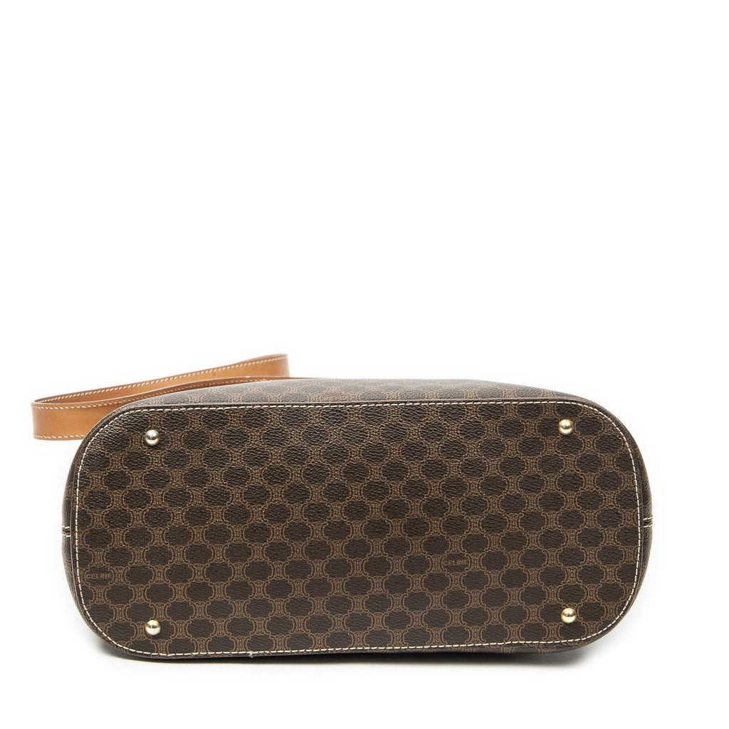 Celine Dome Top Handle Brown Macadam Canvas — view 6