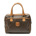 Celine Vintage Small Slip Pocket Boston Brown Macadam Canvas Shoulder