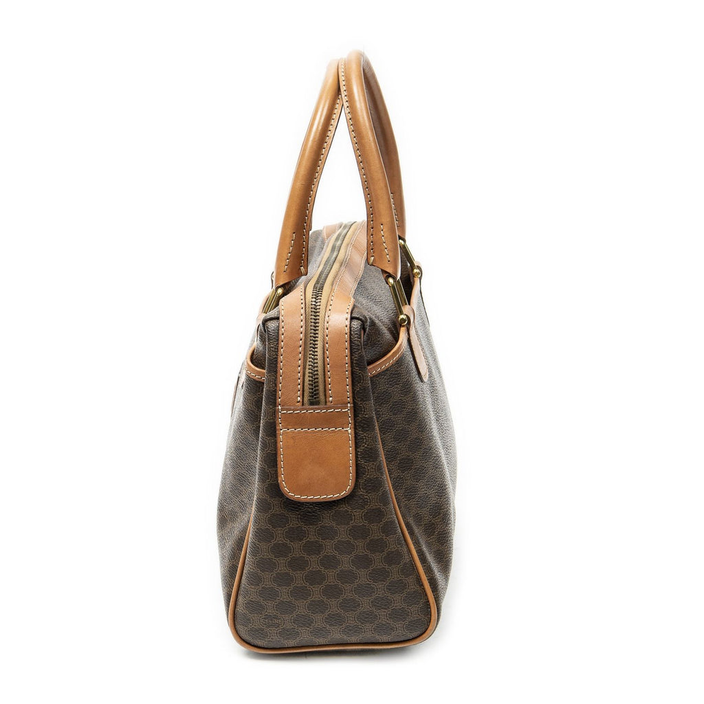 Celine Vintage Small Slip Pocket Boston Brown Macadam Canvas Shoulder — view 3