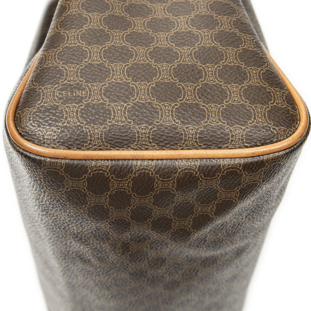 Celine Vintage Small Slip Pocket Boston Brown Macadam Canvas Shoulder — view 7