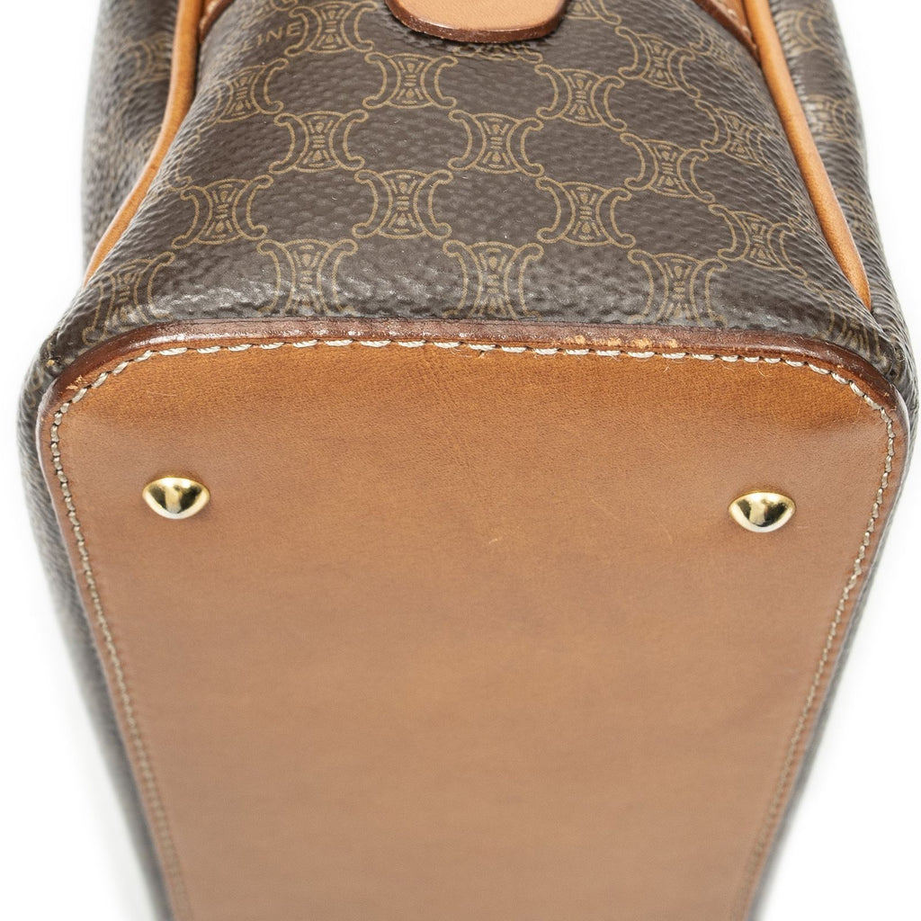 Celine Dome Bowla Bag Brown Macadam Canvas — view 8