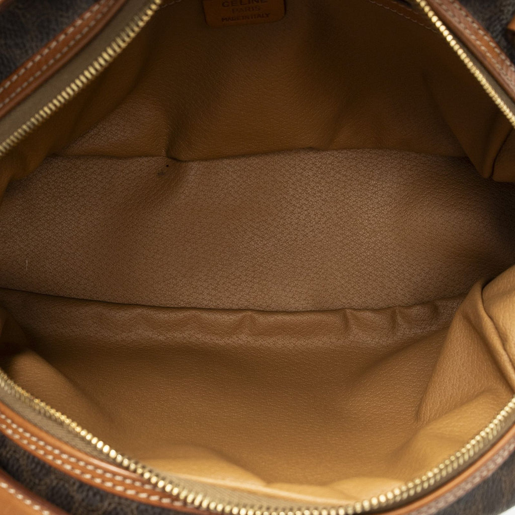 Celine Dome Bowla Bag Brown Macadam Canvas — view 9