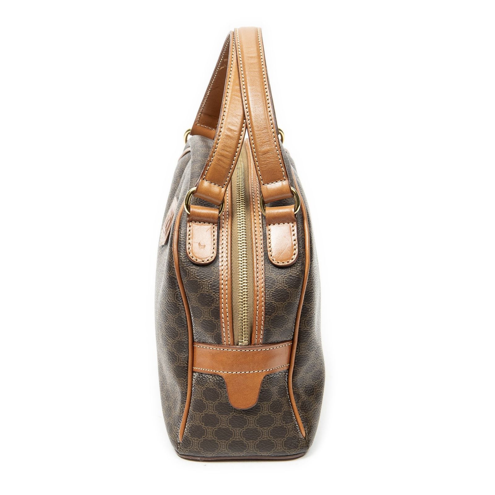 Celine Dome Bowla Bag Brown Macadam Canvas — view 3