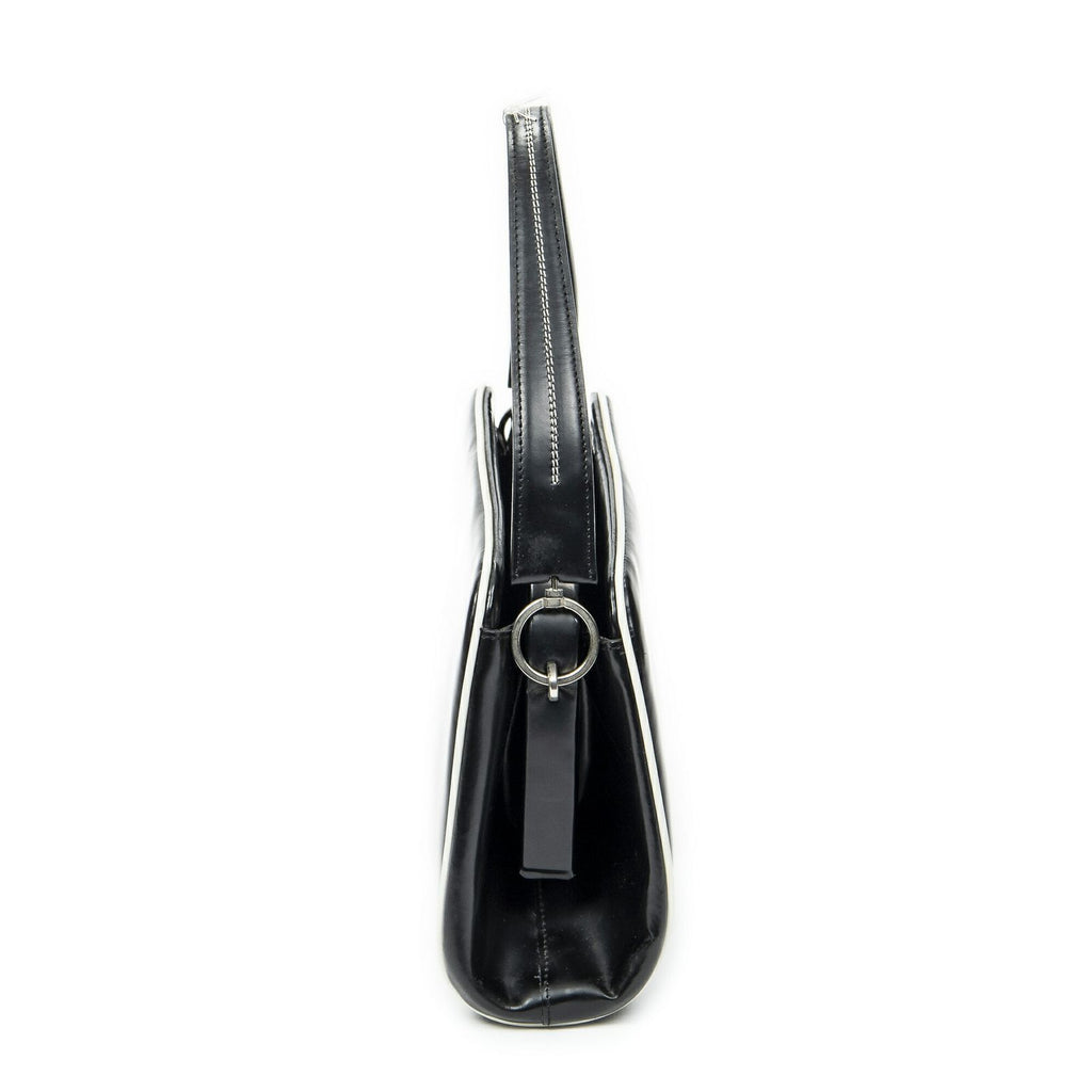 Prada Spazzolato Frame Bag Black Calfskin Leather — view 4