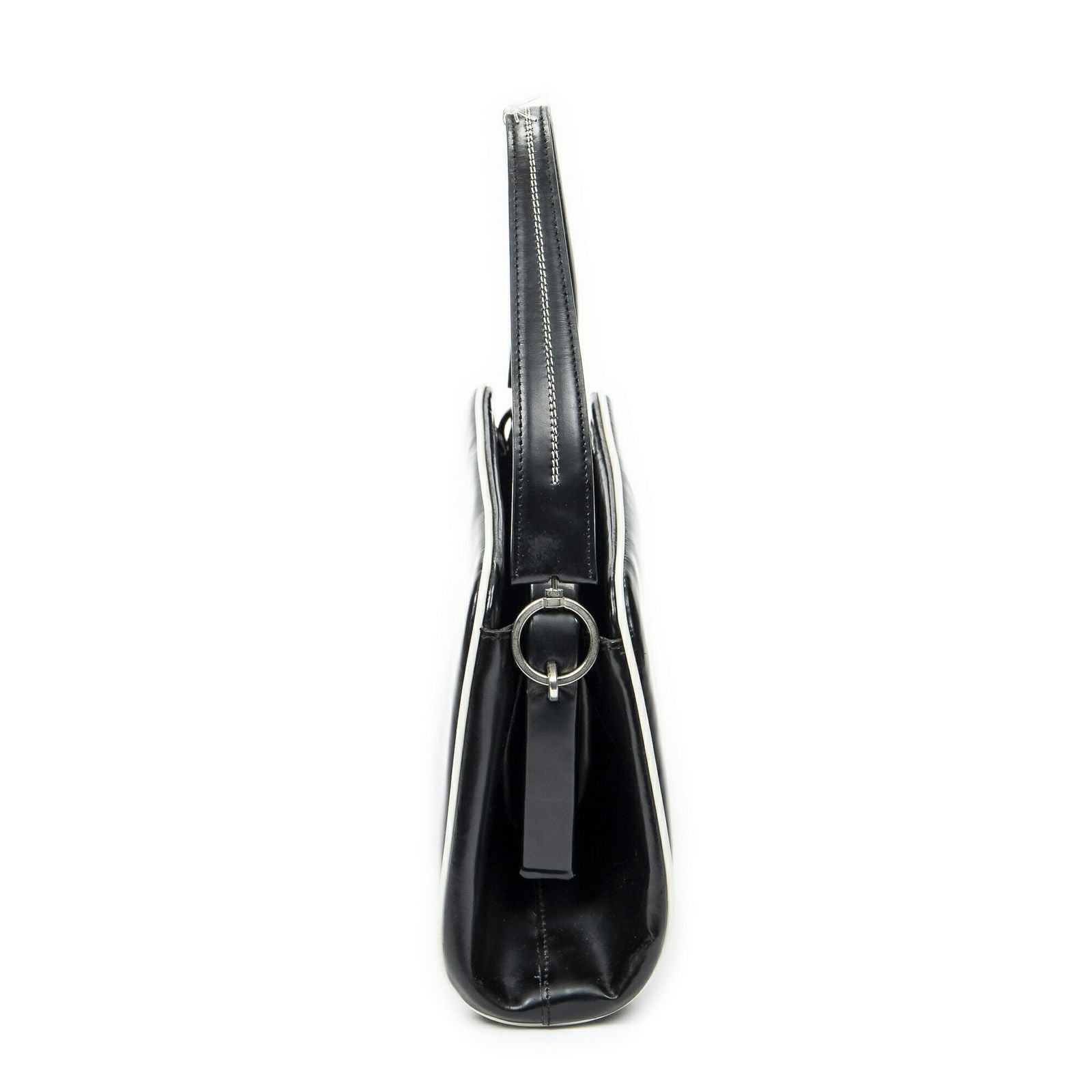 Prada Spazzolato Frame Bag Black Calfskin Leather — view 4