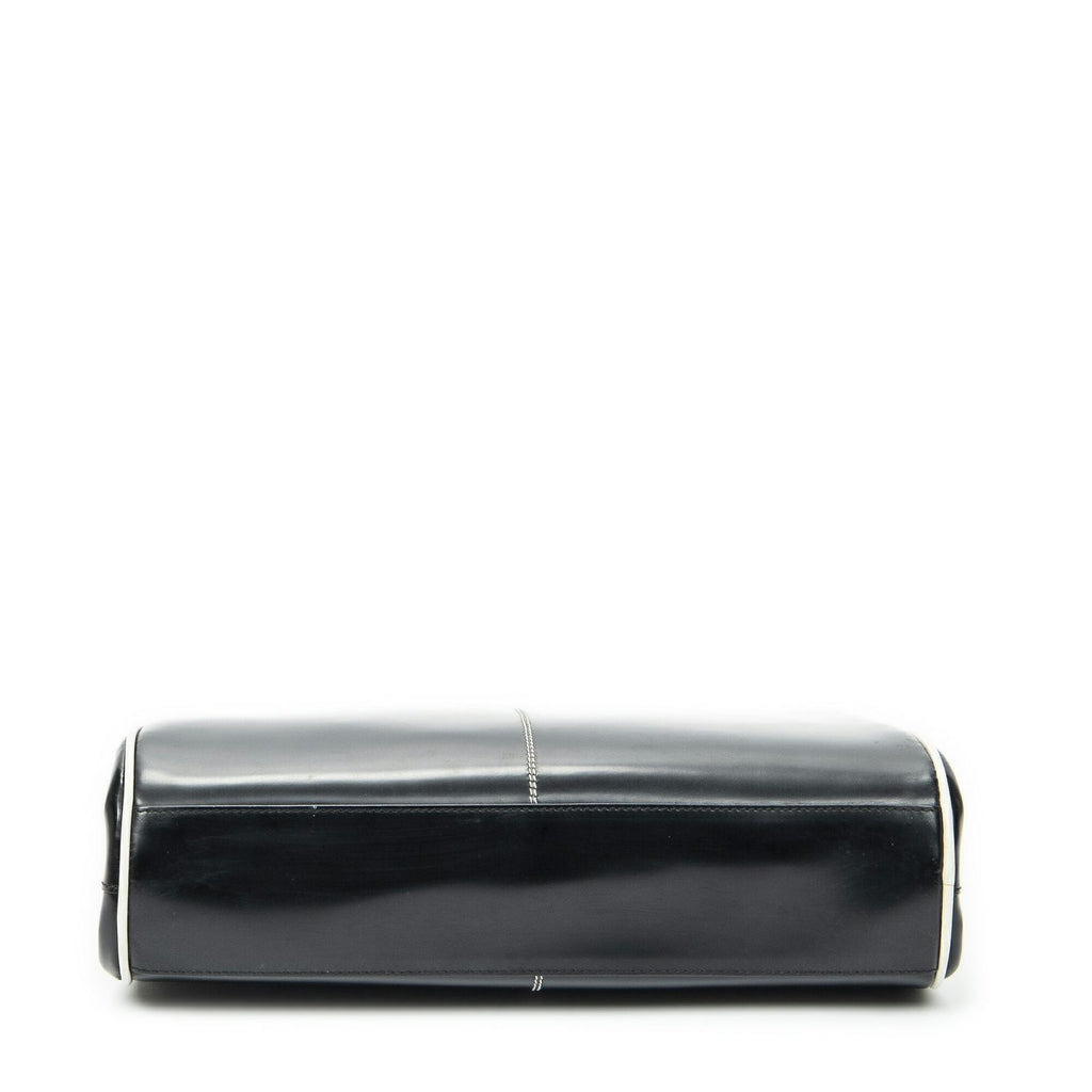 Prada Spazzolato Frame Bag Black Calfskin Leather — view 6