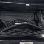 Prada Spazzolato Frame Bag Black Calfskin Leather — view 9