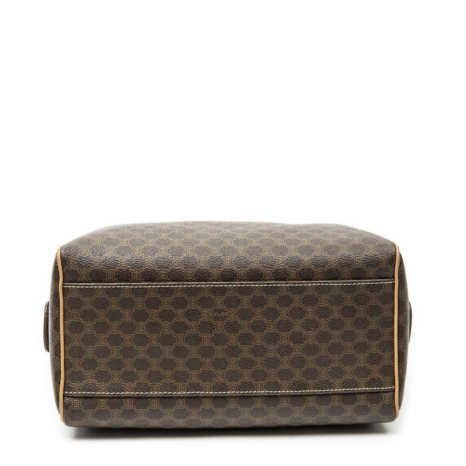Celine Small Boston Brown Macadam Canvas Shoulder — view 6