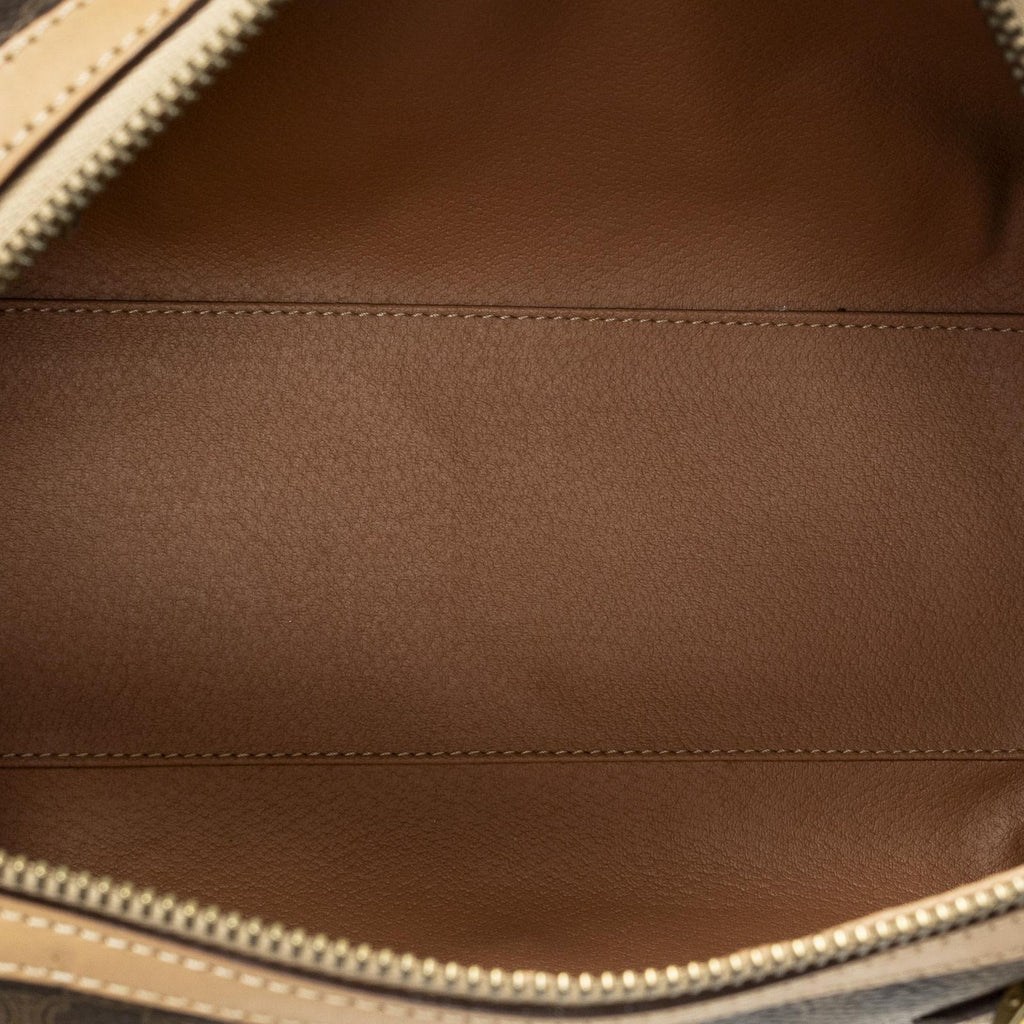 Celine Small Boston Brown Macadam Canvas Shoulder — view 9