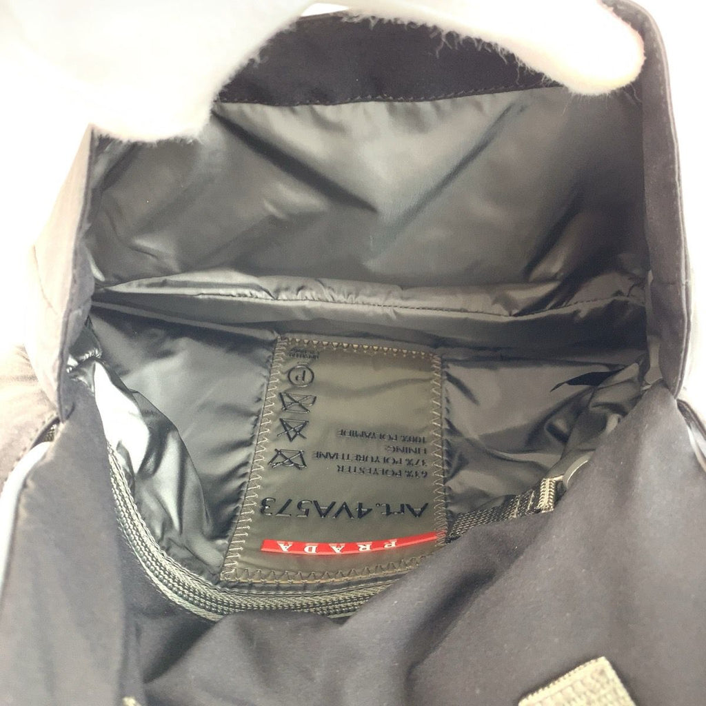 Prada Sports Black Gray Silver Nylon Belt Bag Waist Pouch — view 7