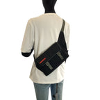 Prada Sports Black Gray Silver Nylon Belt Bag Waist Pouch — view 5