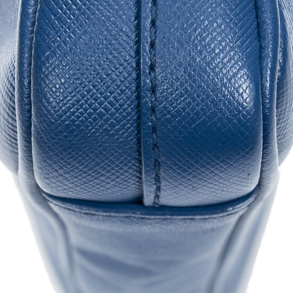 Prada Push Lock Flap Messenger Blue Saffiano Leather — view 8
