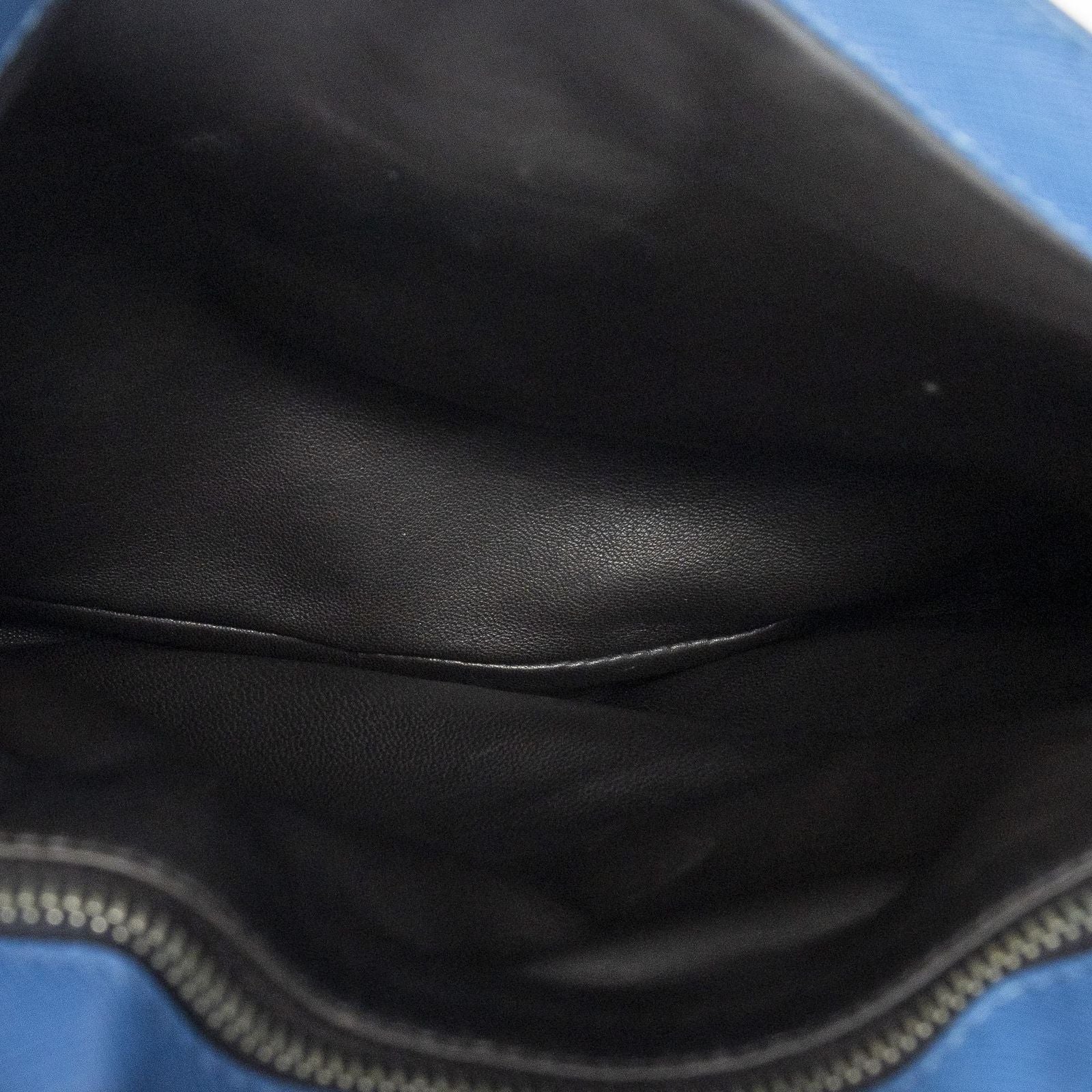 Prada Push Lock Flap Messenger Blue Saffiano Leather — view 9