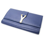 Saint Laurent Line Clutch Royal Blue Calfskin Leather