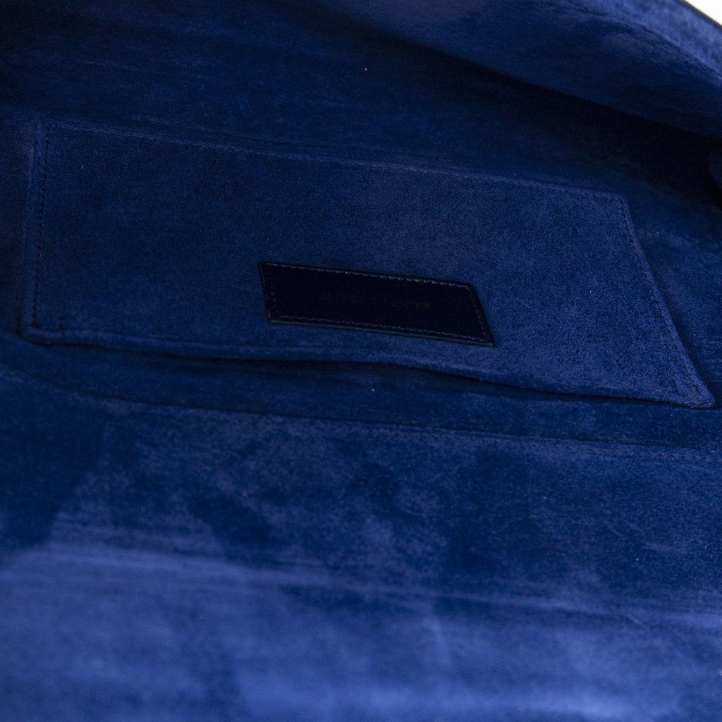 Saint Laurent Line Clutch Royal Blue Calfskin Leather — view 4