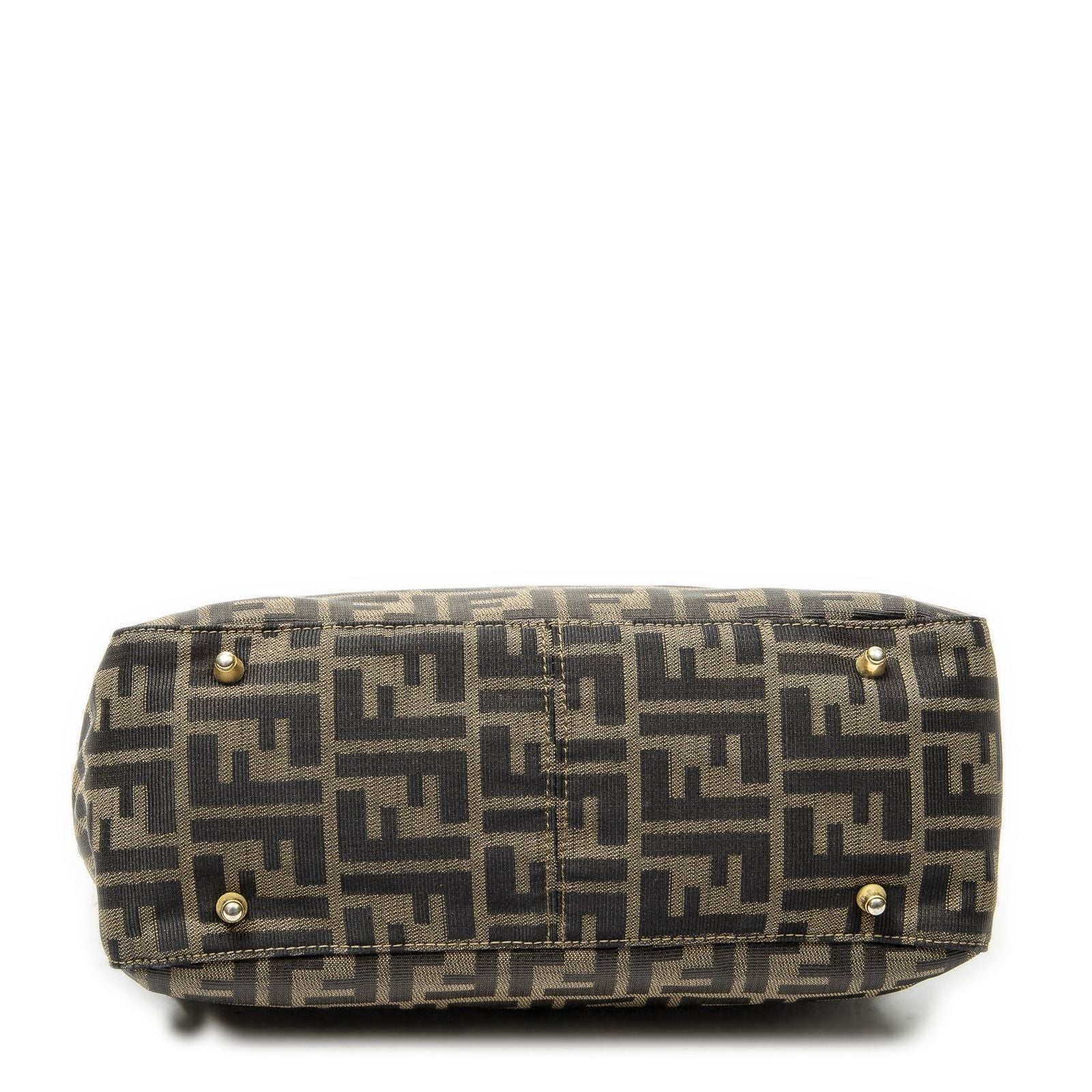 Fendi Small Pop Tote Brown Zucca Canvas — view 6