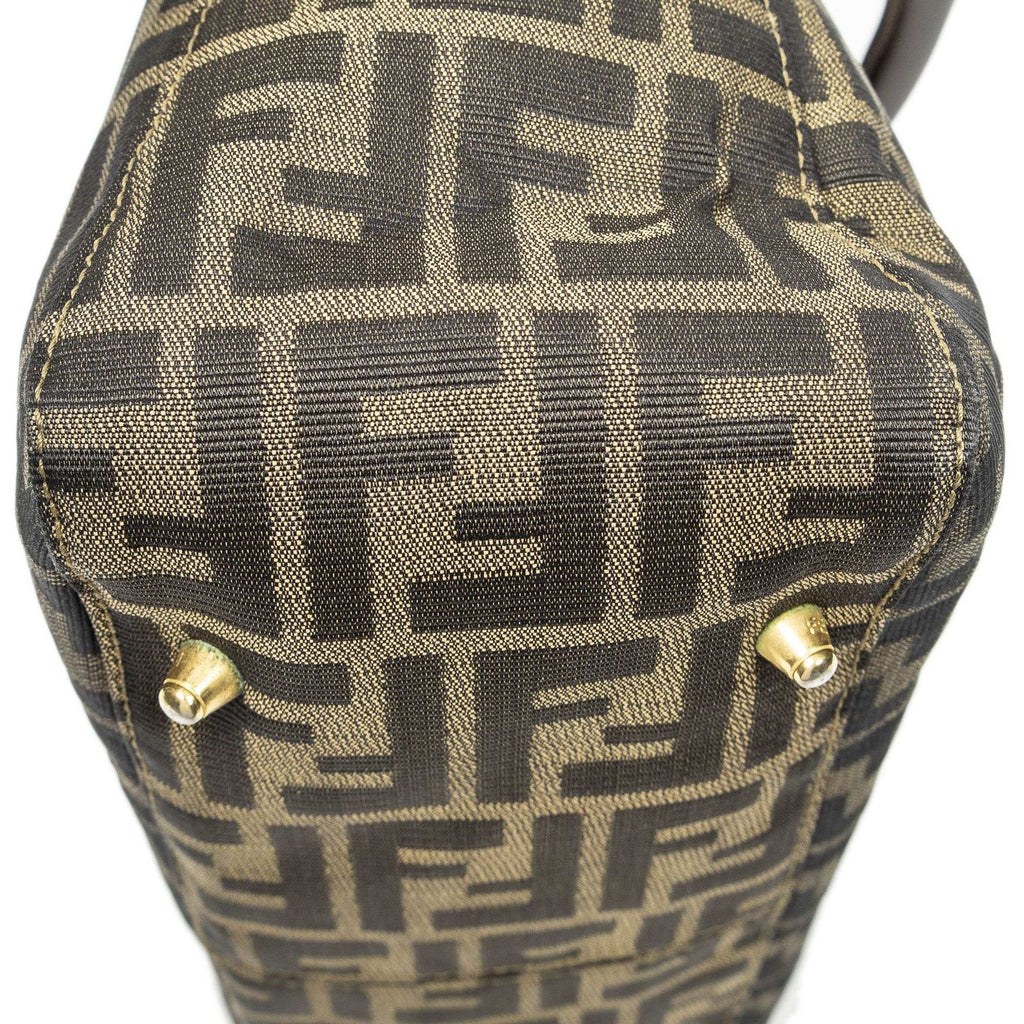 Fendi Small Pop Tote Brown Zucca Canvas — view 8