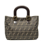 Fendi Small Pop Tote Brown Zucca Canvas — view 5