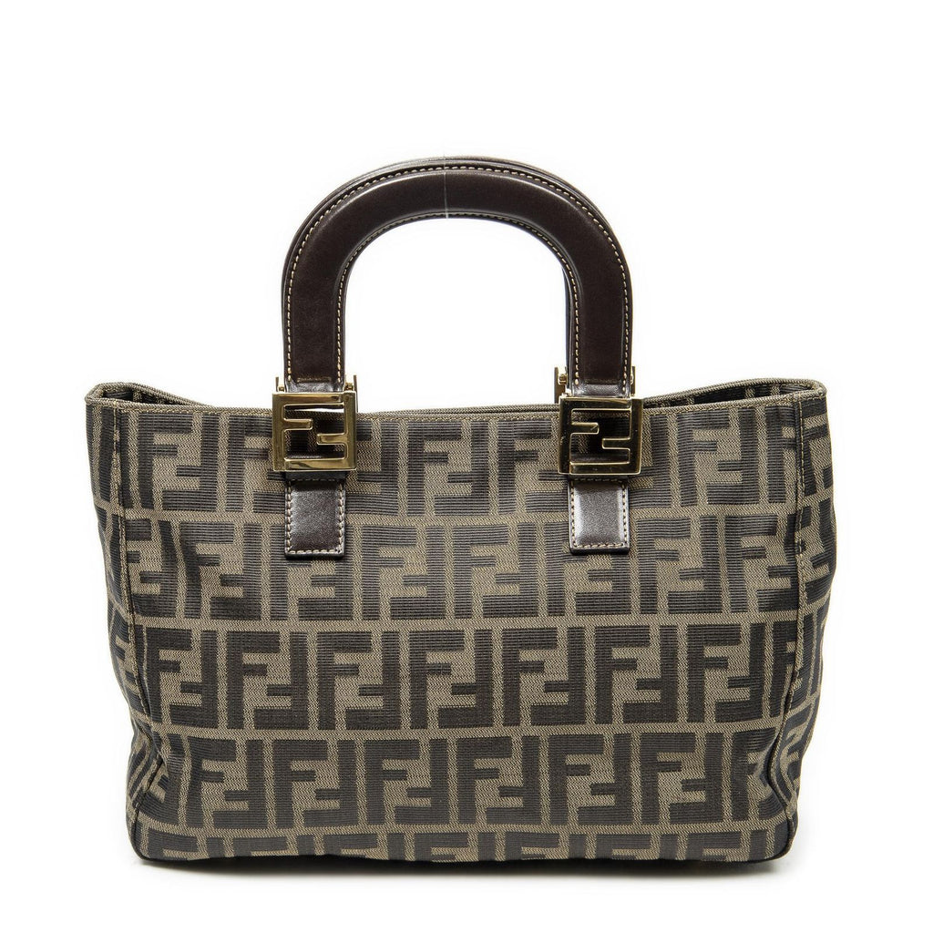 Fendi Small Pop Tote Brown Zucca Canvas