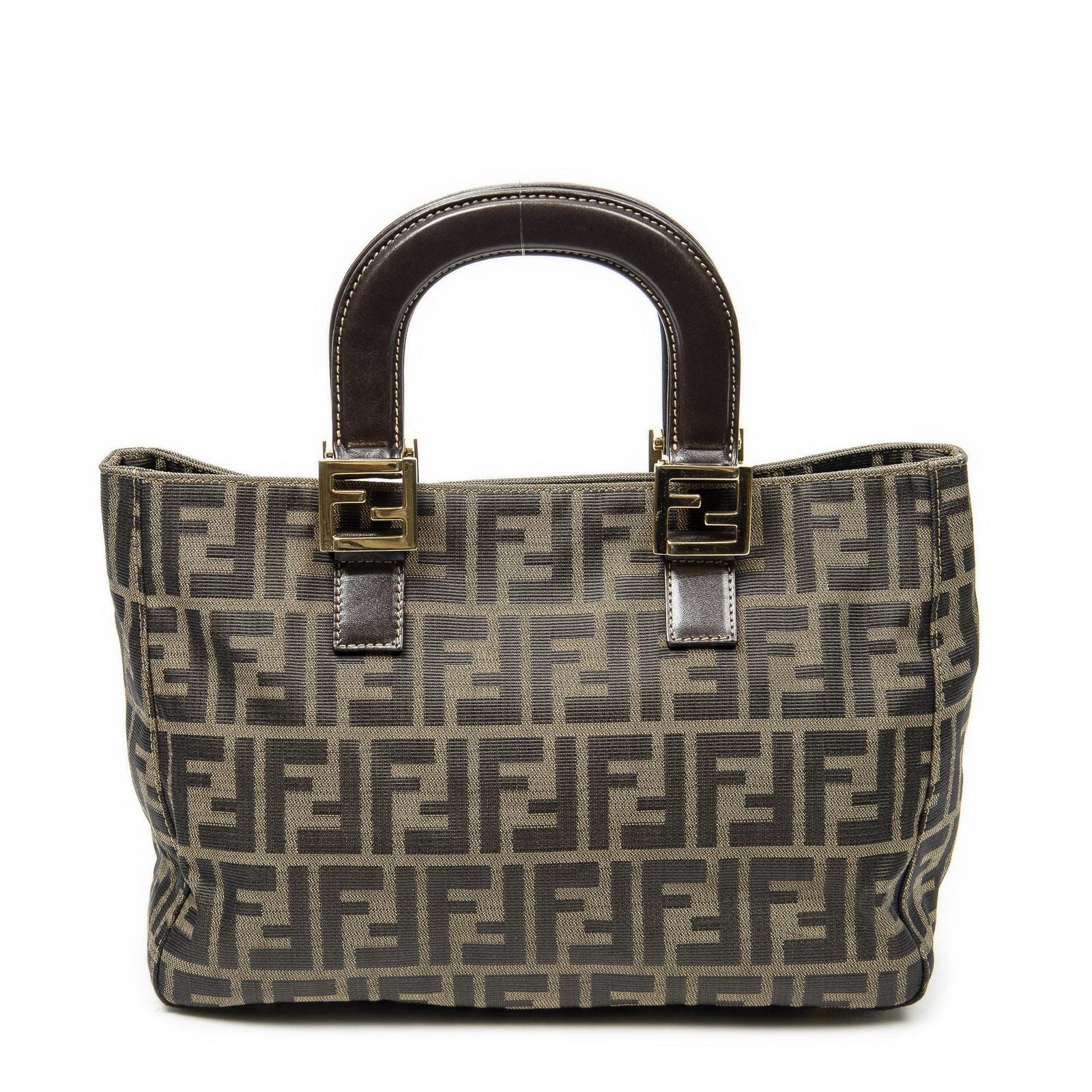 Fendi Small Pop Tote Brown Zucca Canvas