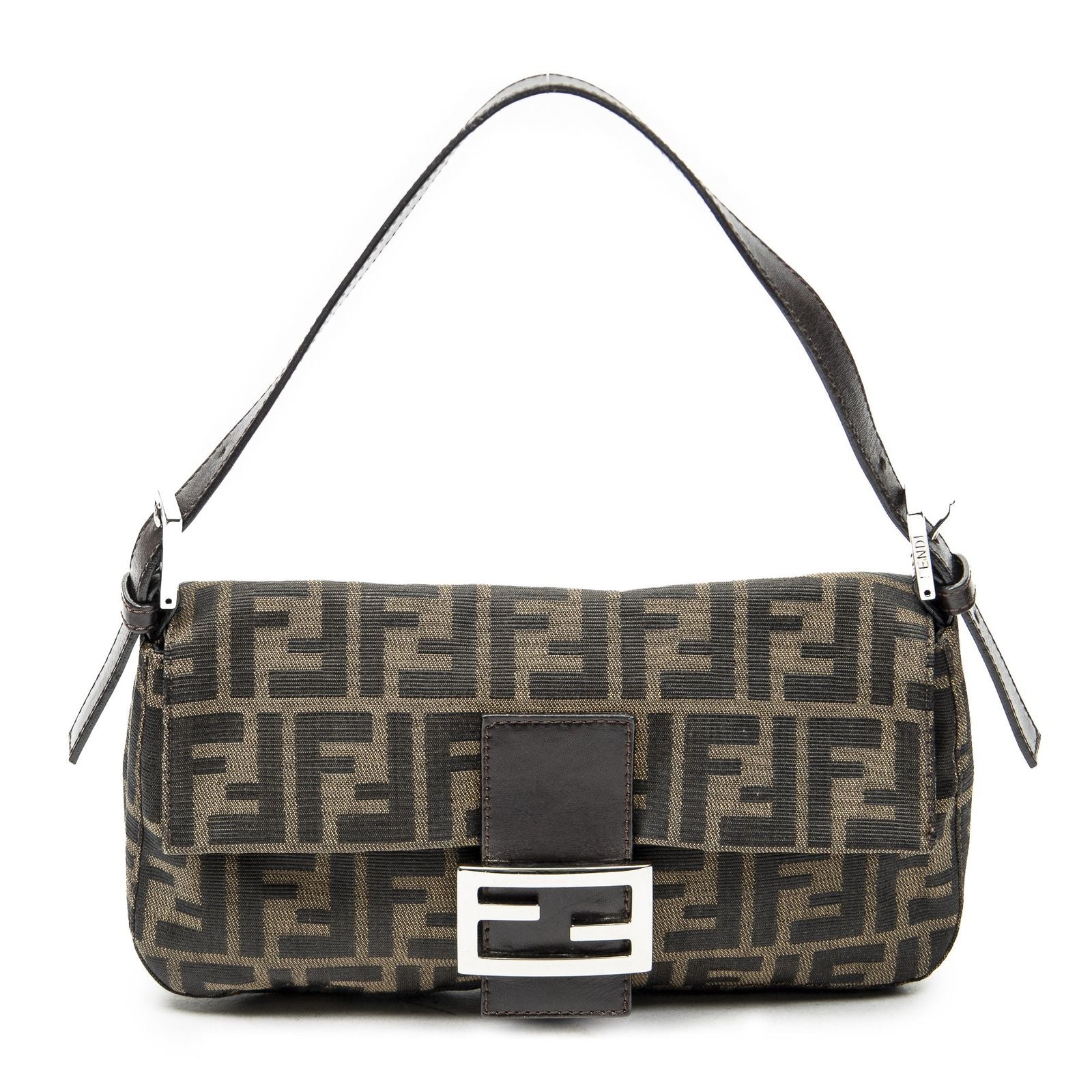 Fendi Baguette Brown Zucca Canvas Messenger