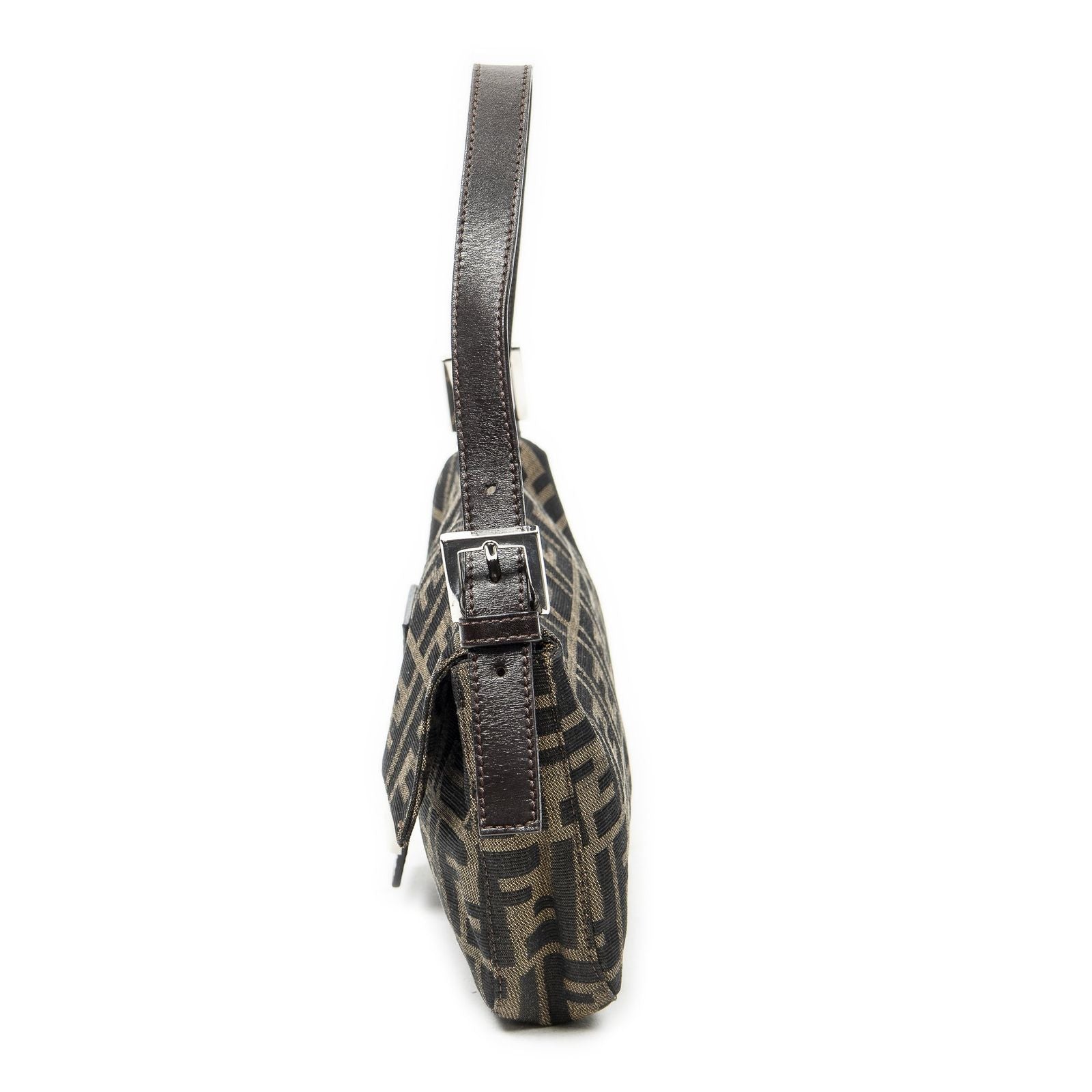 Fendi Baguette Brown Zucca Canvas Messenger — view 3