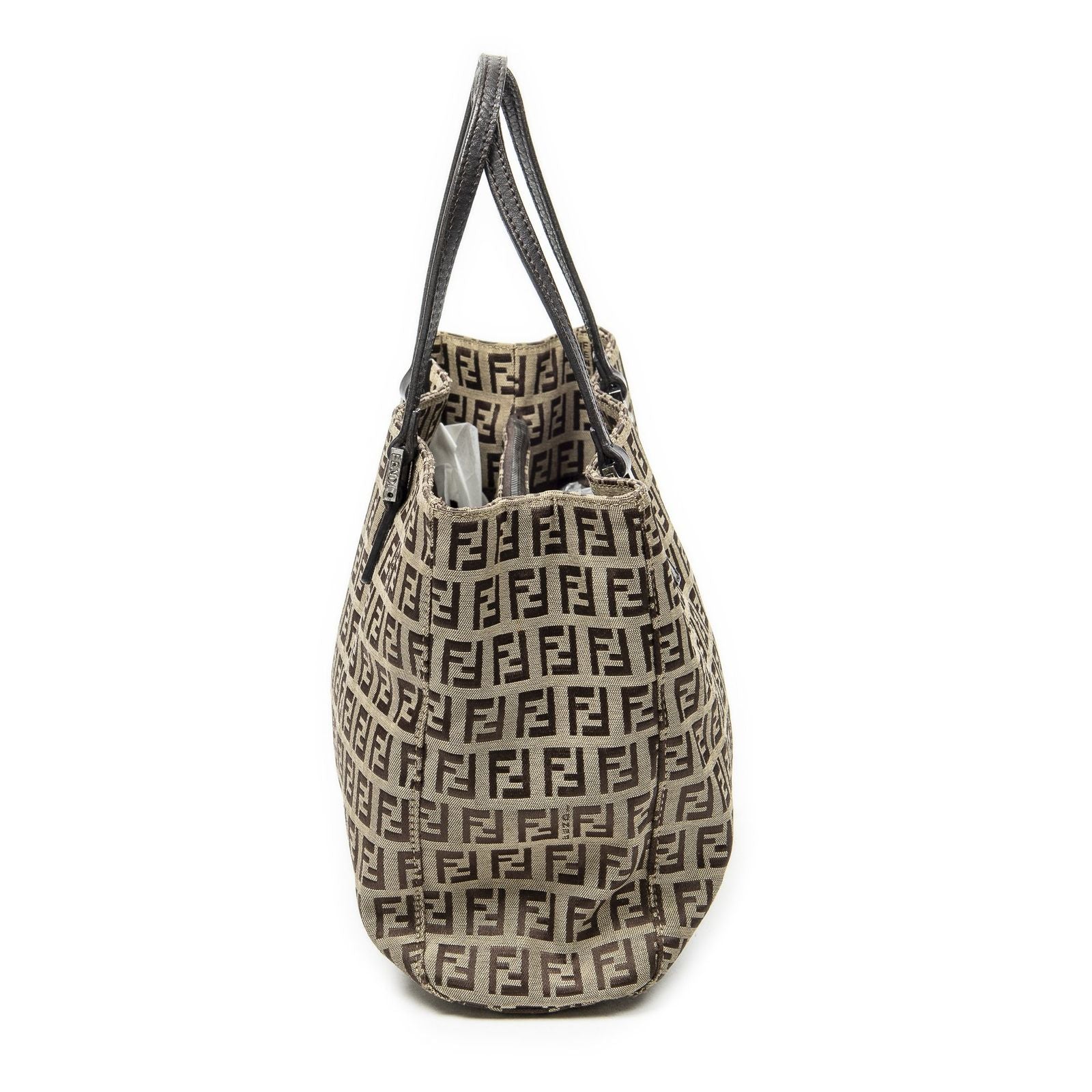 Fendi Small Joy Tote Beige Zucchino Canvas — view 4