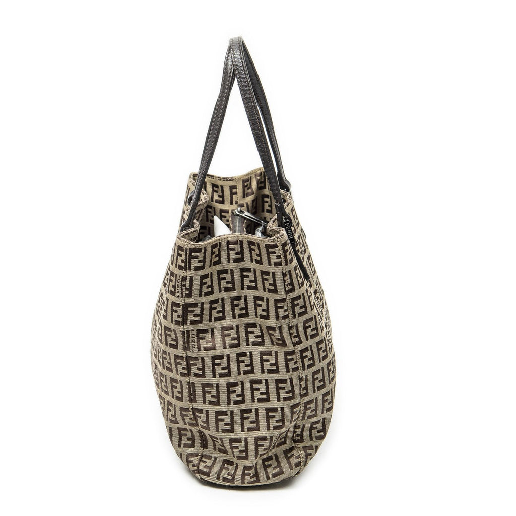 Fendi Small Joy Tote Beige Zucchino Canvas — view 3