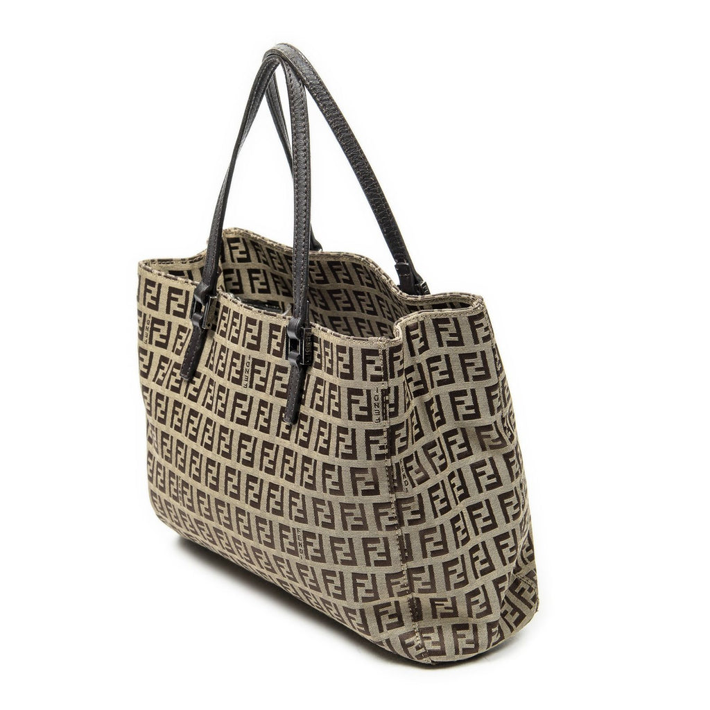 Fendi Small Joy Tote Beige Zucchino Canvas — view 2