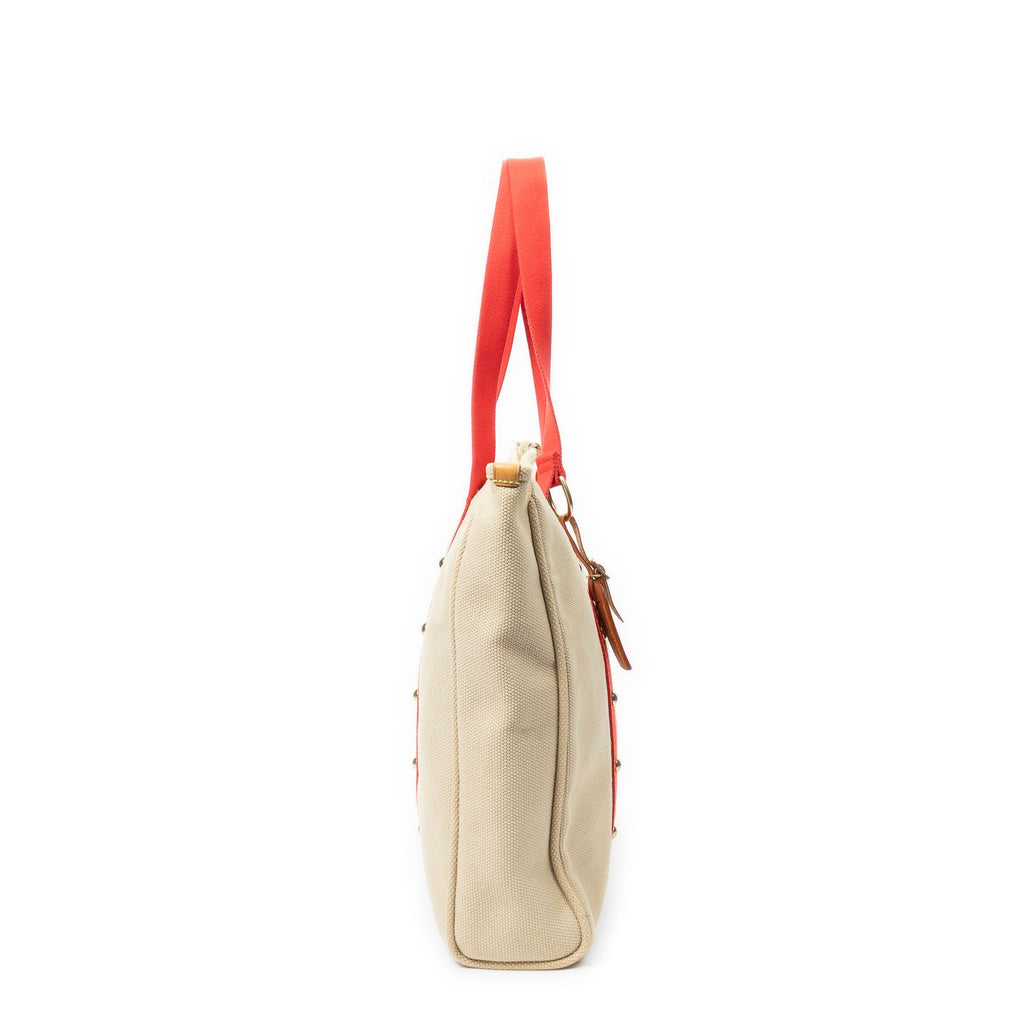Louis Vuitton Antigua Cabas Beige Red Woven Canvas Messenger — view 4