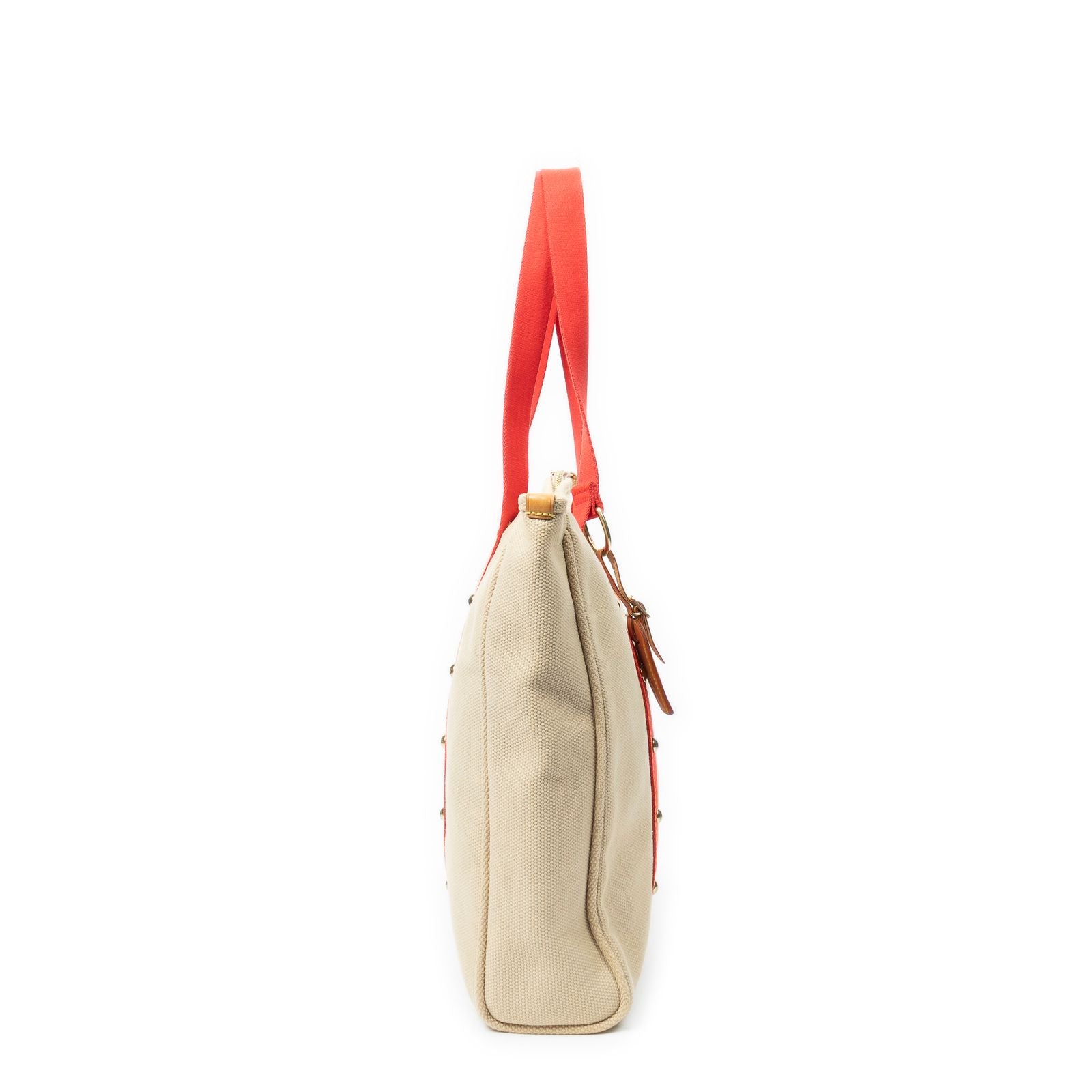 Louis Vuitton Antigua Cabas Beige Red Woven Canvas Messenger — view 4