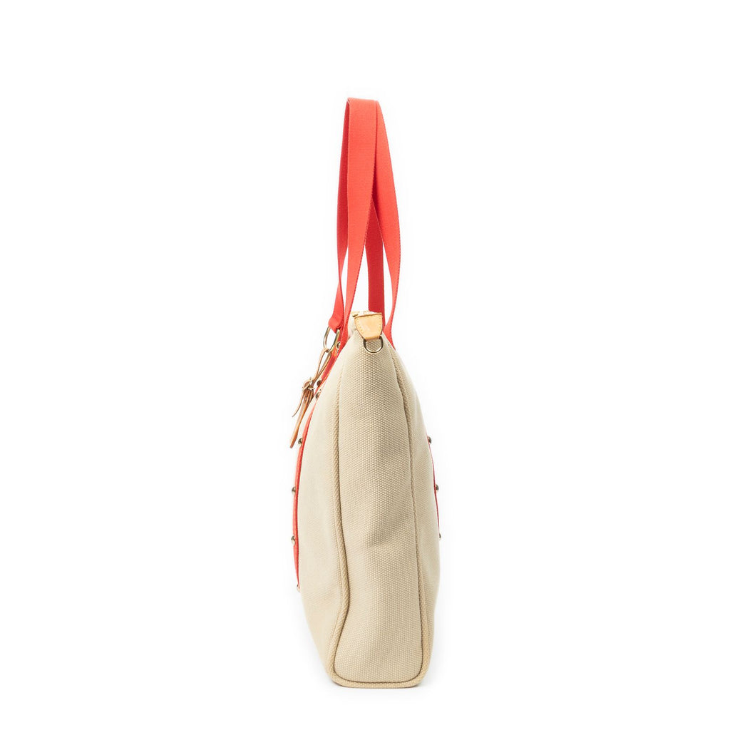 Louis Vuitton Antigua Cabas Beige Red Woven Canvas Messenger — view 3