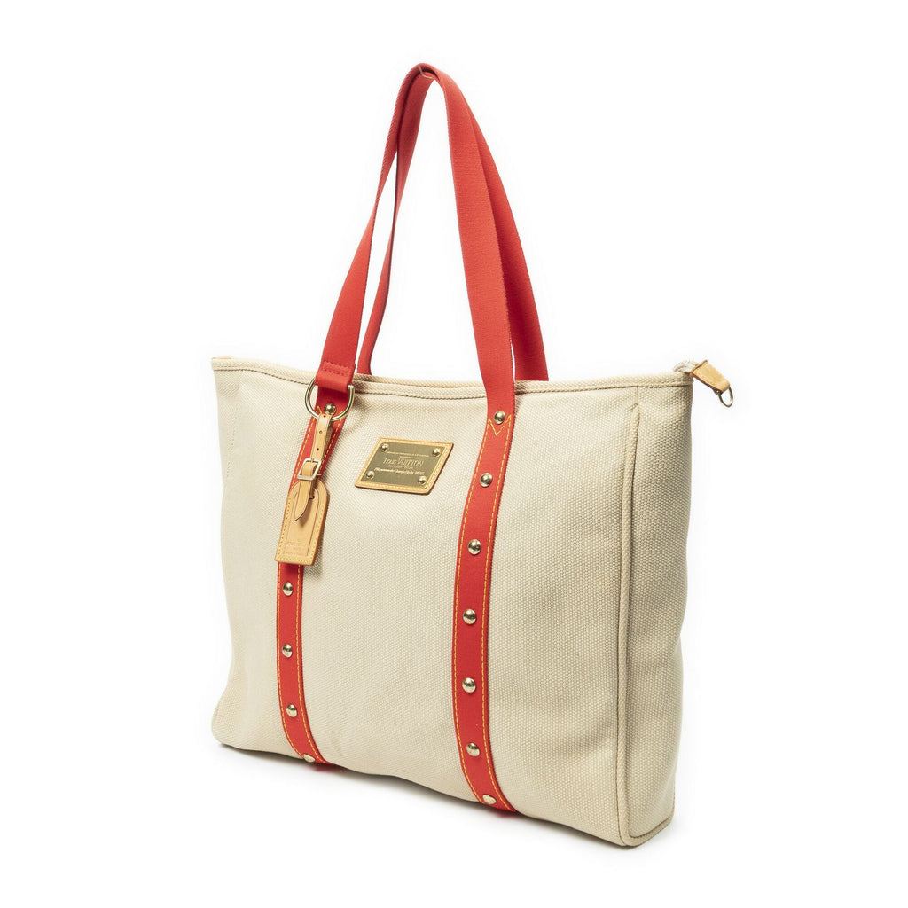 Louis Vuitton Antigua Cabas Beige Red Woven Canvas Messenger — view 2