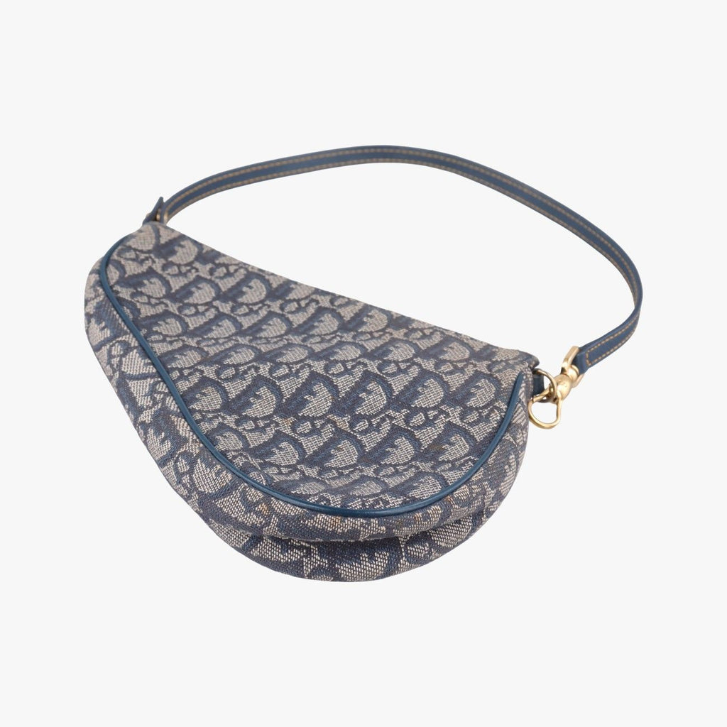 Dior Saddle Navy Jacquard MC Handbag — view 6