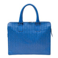 Bottega Veneta Business Bag Blue Intrecciato Leather