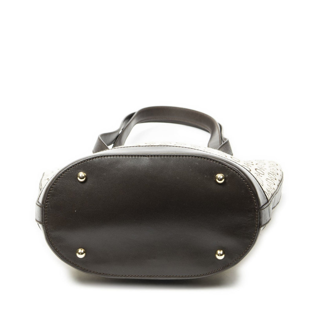 Celine Vintage Bucket Tote Beige Dark Brown C Macadam Canvas — view 6