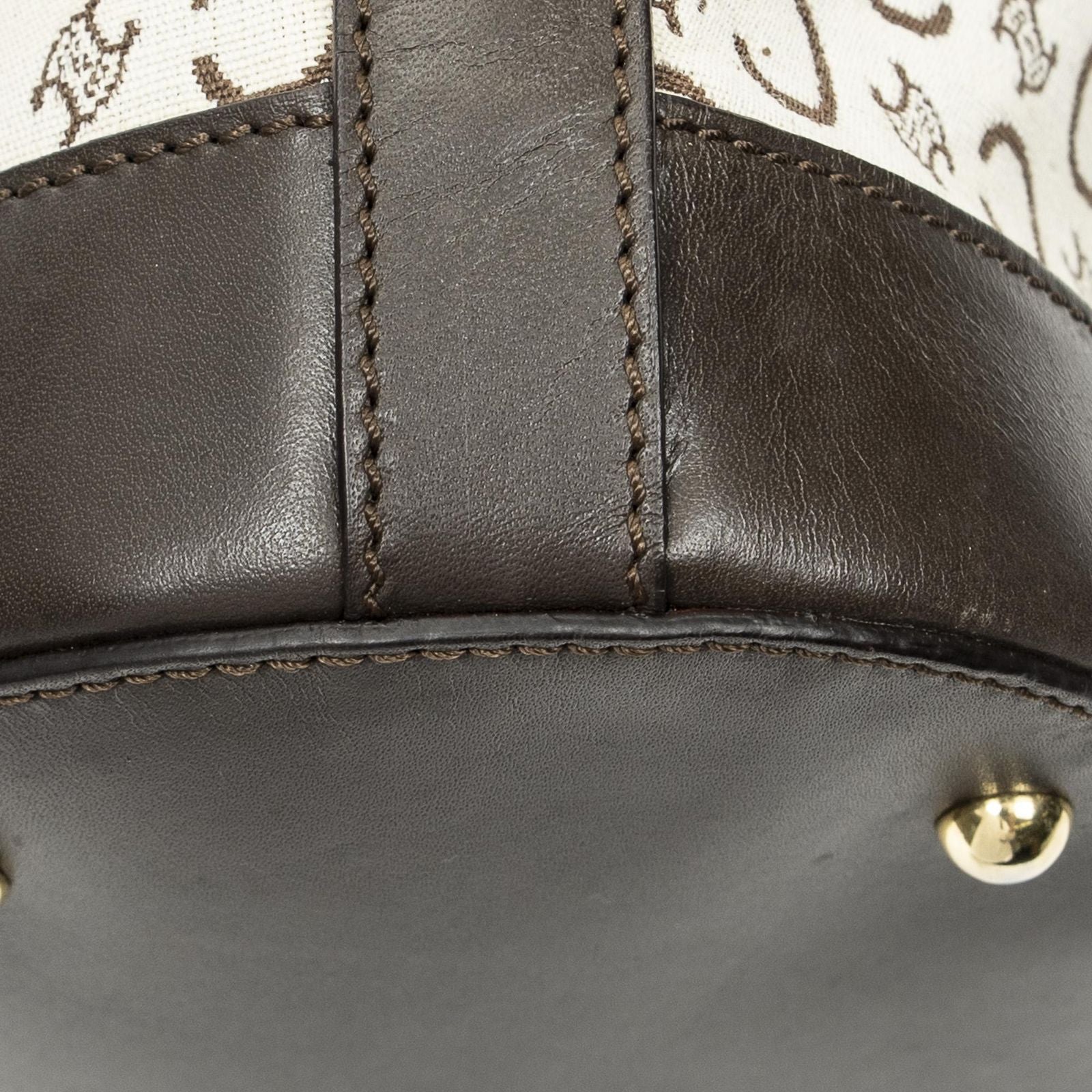Celine Vintage Bucket Tote Beige Dark Brown C Macadam Canvas — view 8