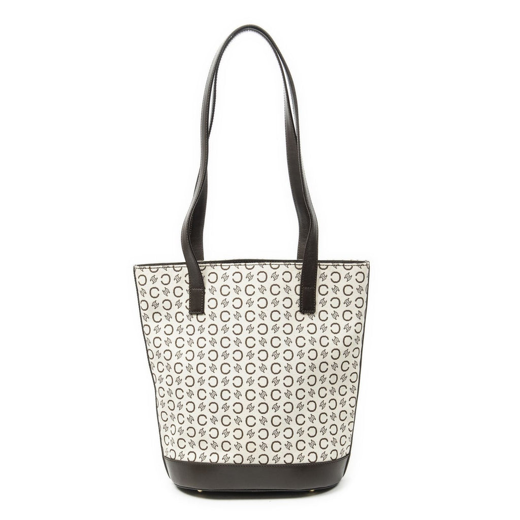 Celine Vintage Bucket Tote Beige Dark Brown C Macadam Canvas — view 5