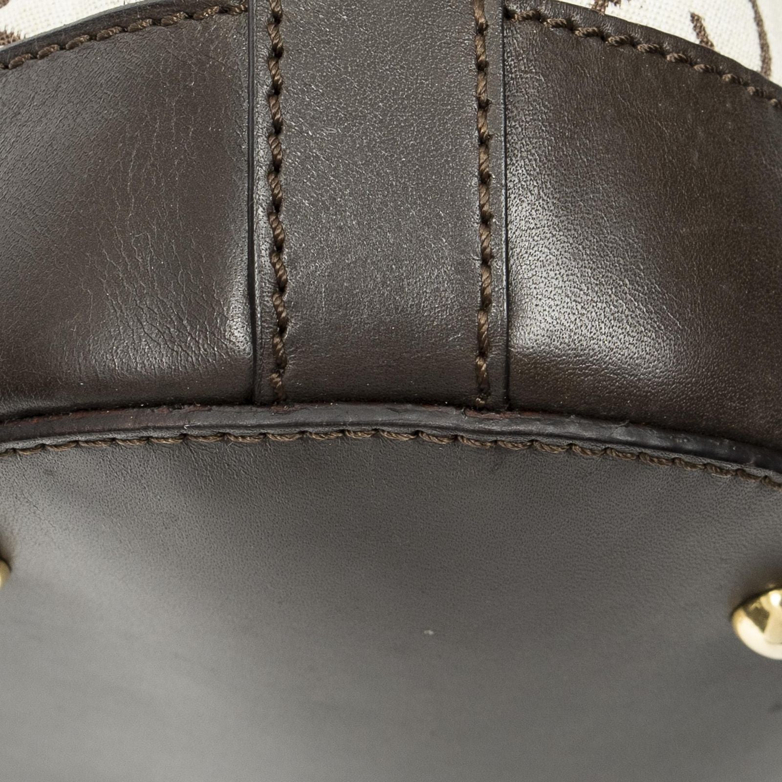 Celine Vintage Bucket Tote Beige Dark Brown C Macadam Canvas — view 7
