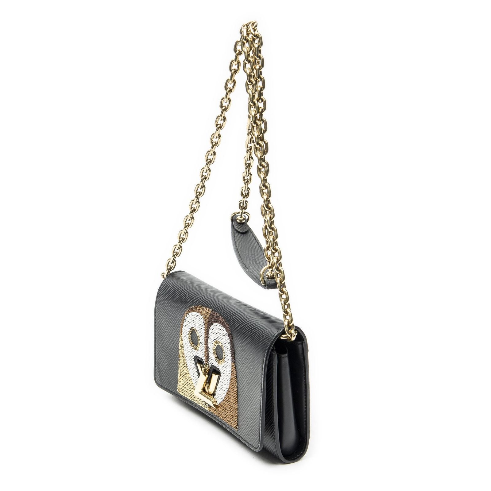 Louis Vuitton Nowwl Sequin Twist Chain Wallet Black Epi Shoulder — view 2
