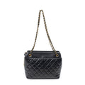 Chanel Vintage CC Chain Tote Black Quilted Lambskin Leather