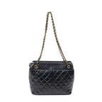 Chanel Vintage CC Chain Tote Black Quilted Lambskin Leather