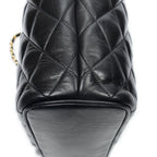 Chanel Vintage CC Chain Tote Black Quilted Lambskin Leather — view 8