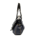Fendi b Bag Navy Spike Calfskin Leather — view 3
