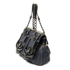 Fendi b Bag Navy Spike Calfskin Leather — view 2