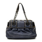 Fendi b Bag Navy Spike Calfskin Leather — view 5