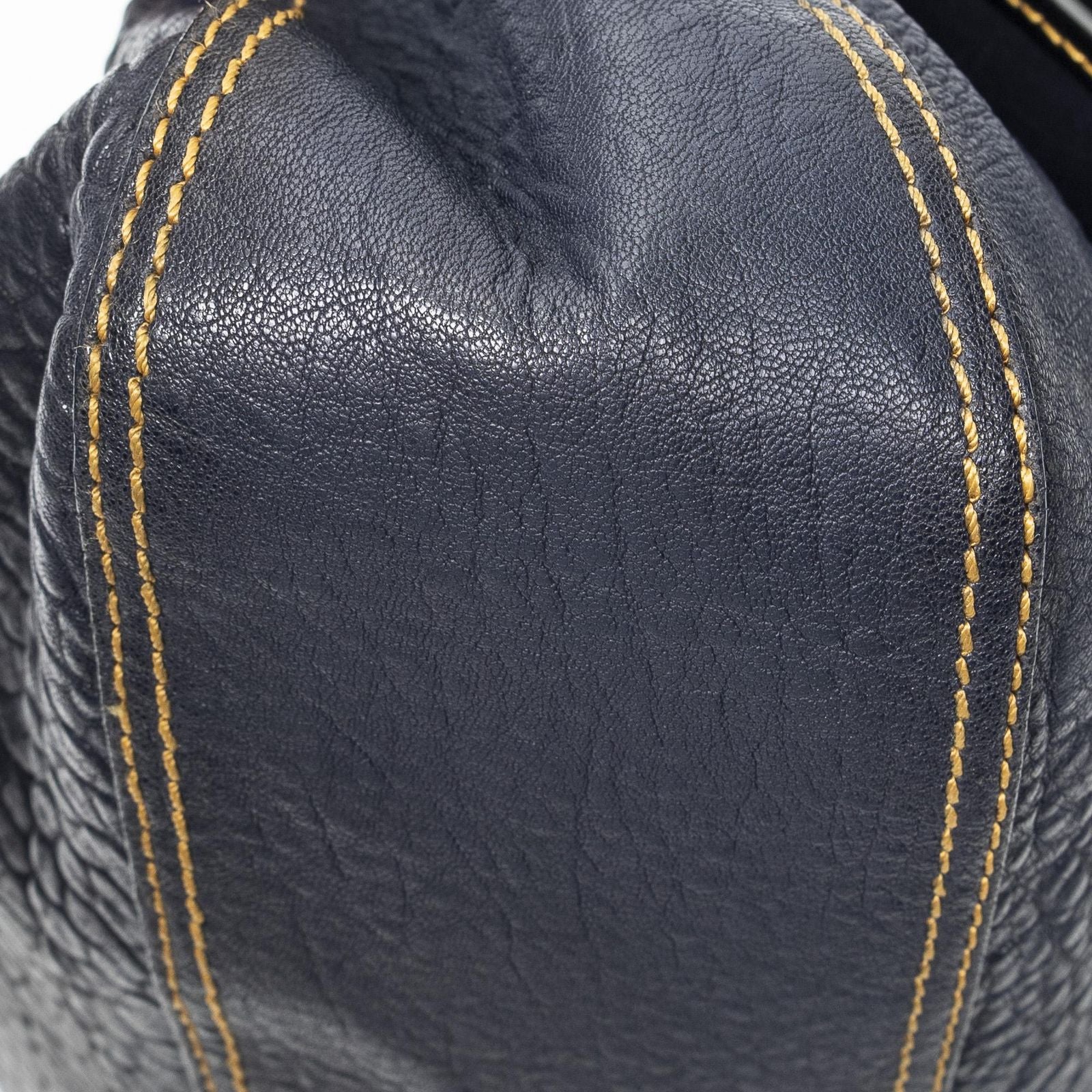 Fendi b Bag Navy Spike Calfskin Leather — view 7