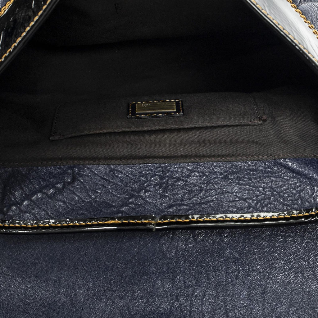 Fendi b Bag Navy Spike Calfskin Leather — view 9