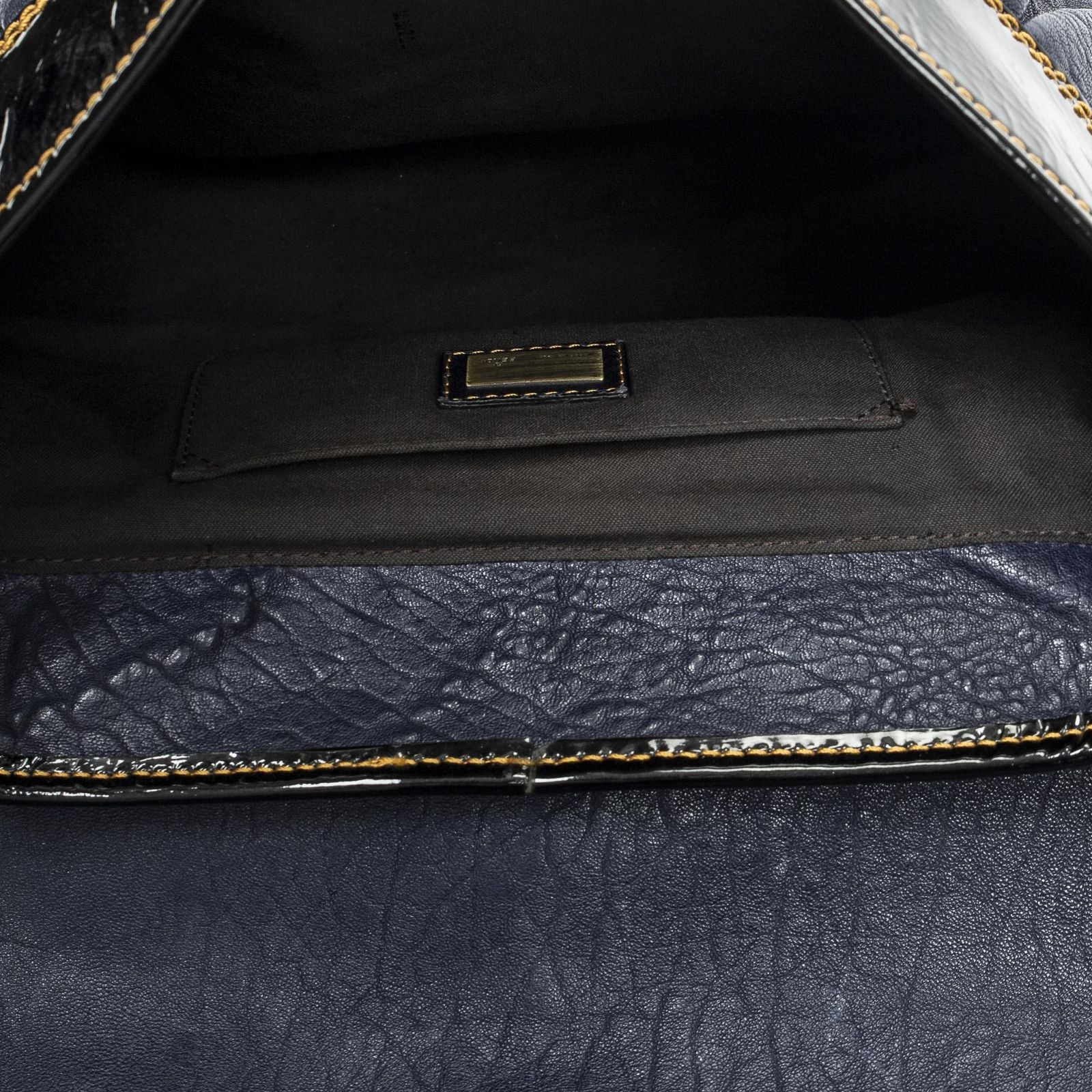 Fendi b Bag Navy Spike Calfskin Leather — view 9