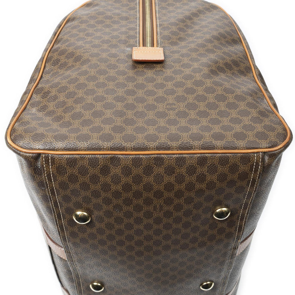 Celine Vintage Large Travel Boston Brown Macadam Canvas Shoulder — view 7